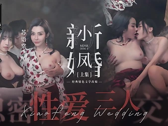 Xiao Feng New Marriage: Covert FFM Trio way with Public Public Fuck-fest in Trimmed Pubic hair, Ass, and Cowgirl Act