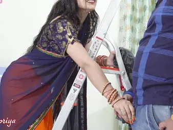 Your Priya's cock-squeezing booty gets fucked stiff & quick after an ice massage on her saree