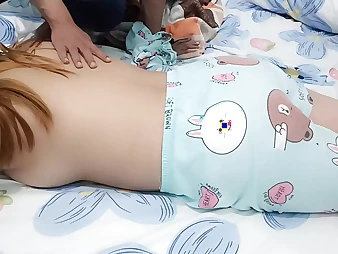 Witness this Japanese Plus-size step-step-sister get nasty and sploog for her brothers' gift