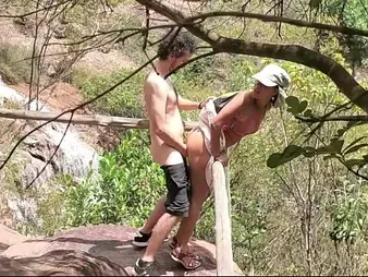 Witness Black nubile Oxalisexy get her cootchie poked in a public waterfall by a young Indian tourist