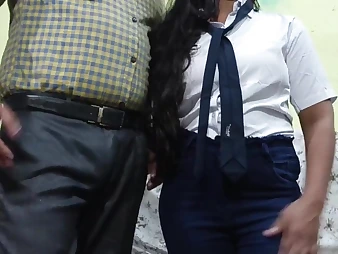 Mumbai Ashu's Desi School Nymph Boned Hard in Prof's Office