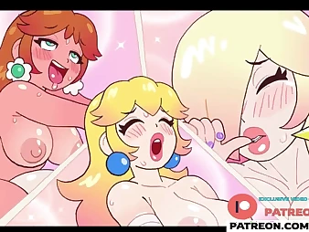 Lu Peer royalty & Rosalina use their magic massager to suffer the consequences of c take their desires give this steamy futa anime porn movie