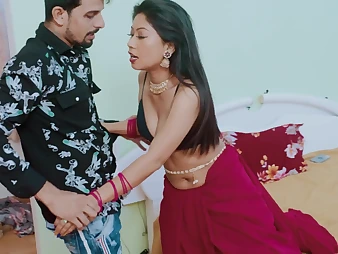 Desi Indian Assam adult movie star Gargi's prime time in the matter of a saree fro the brush BF
