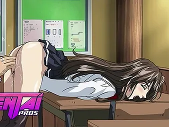 Stepbro & Anime College girl try a super-hot anime porn wish - Schoolgirl caresses her titanic engrave on classmate's legs